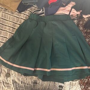 NEVER WORN: Varley Green Tennis Skirt with Pink Accent